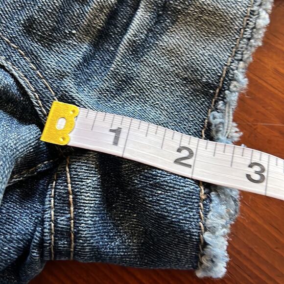 Freestyle Revolution Distressed Denim Jeans Shorts Woman Size 2 Sequins - Picture 6 of 7